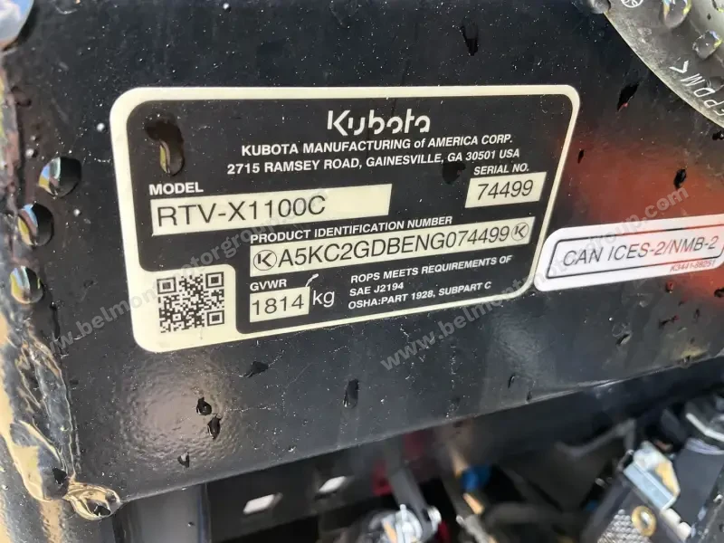2022 Kubota RTV-X1100C with New SnowDogg photo 18